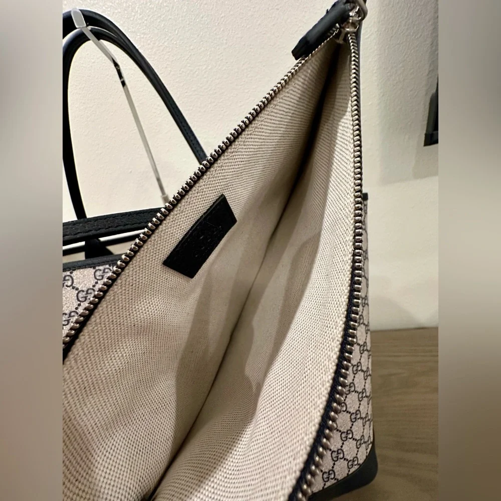 Gucci Ophidia GG Large Tote In Beige and Blue Supreme - Picture 3 of 15